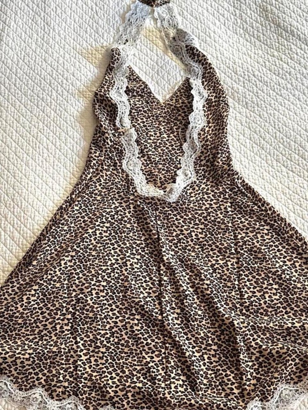 Brand New Frankie’s Bikinis Audrey Mini Dress in Leopard - Picture 2 of 4